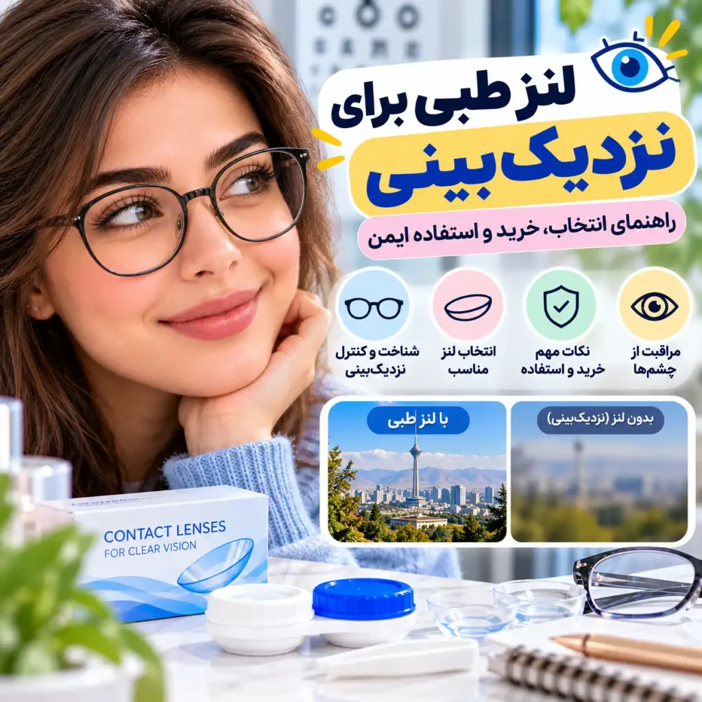 لنز طبی برای نزدیک‌بینی؛ راهنمای انتخاب، خرید و استفاده ایمن