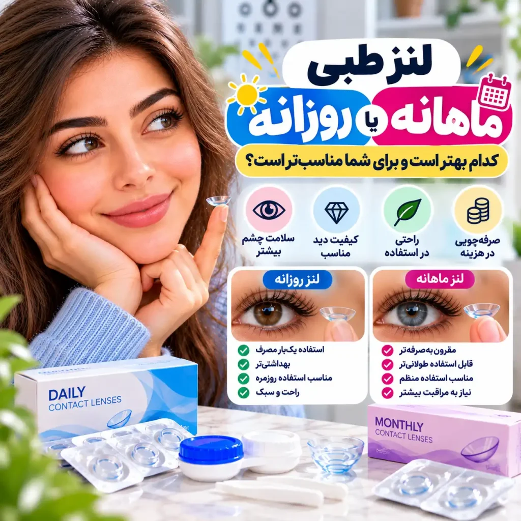 لنز طبی روزانه یا ماهانه؟ کدام بهتر است و برای شما مناسب‌تر است؟