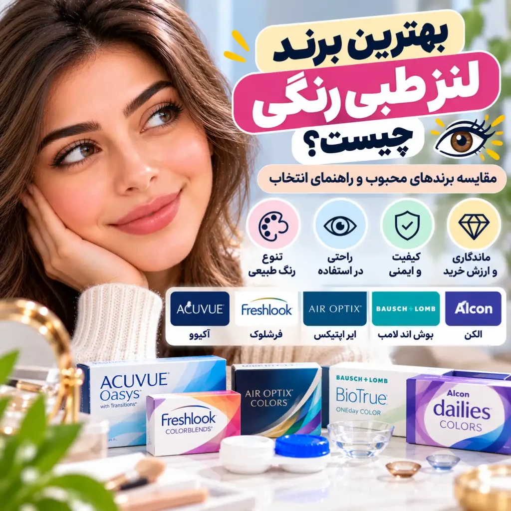 بهترین برند لنز طبی رنگی چیست؟ مقایسه برندهای محبوب و راهنمای انتخاب