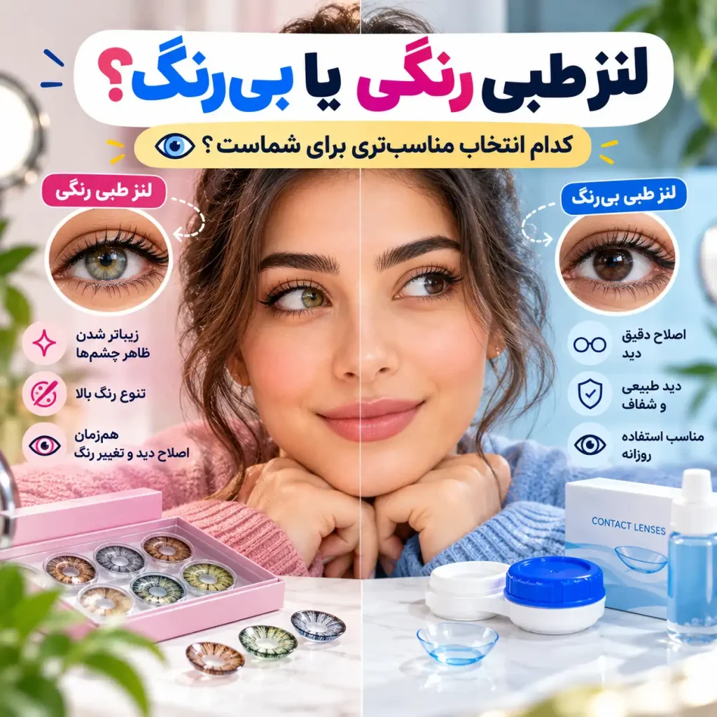 لنز طبی رنگی یا بی رنگ؟